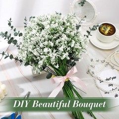 Retrowavy 80 Pcs Babys Breath Artificial Flowers Bulk Babys Breath Flowers Gy…