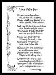 YOUR JOB IS DONE matted 8×10 Calligraphy for In-laws