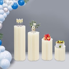 4PCS Foldable Cardboard Centerpiece Display Cylinder Flowers Stand Party Decor