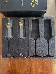 ‘Mr and Mrs’ Champagne Toasting Flutes for Bride and Groom, Wedding Wine Glasses