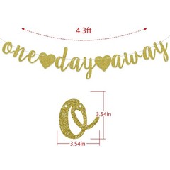 One Day Away Banner, Rehearsal Dinner Decorations Supplies, Wedding Party Sig…