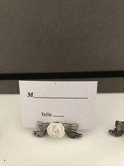 33 Pewter Rose Place Card Photograph Holders Party Shower Wedding Birthday Event