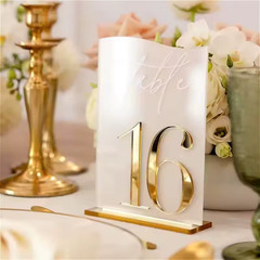 Wedding Table Numbers 3D Gold Mirror Table Numbers Wedding Table Decor