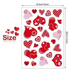 4 Sheets 100Pcs Hearts-Shape Valentine’s Day Window Clings for Valentine’s