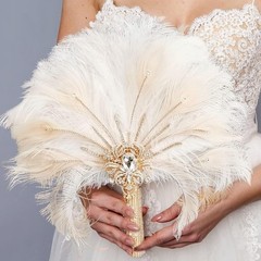 Unique Alternative Bridal Bouquet – Feather Fan Bouquet