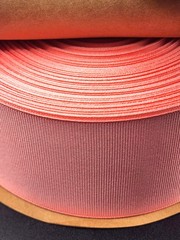 1 Spool Grosgrain ribbon 50 yards 2-1/4″ Polyester Melon/Pink 9252 Deep Coral