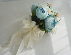 Simulation flower blue peony rose bridal bouquet wedding supplies Mori photo