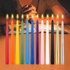 Mega Candles 12 pcs Unscented Supreme Assorted Colors 10 in Taper,