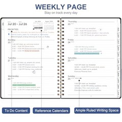 Planner 2026-2027, Weekly and Monthly 6.3″x8.5″(Jul 2026-Jun 2027) A-Black