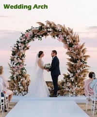 Queension Metal Wedding Arch | for Ceremony Party Decoration 8Ft Wide 7Ft Hig…