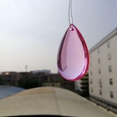 20Pcs 46mm Pink Crystal Smooth Drop Pendant Chandelier Lamp Lighting Parts