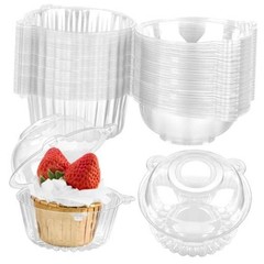 ct Cupcake Holders Individual Cupcake Containers, Disposable Clear Plastic 100
