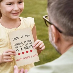 Funny Step Dad Fathers Day Card, Humor Bonus Father’s Day Card Gifts for Dad …