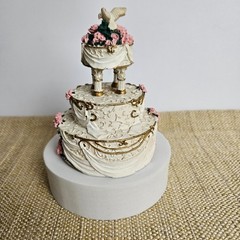 Enesco Made From Scratch Love Birds Wedding Cake Topper Pink Roses