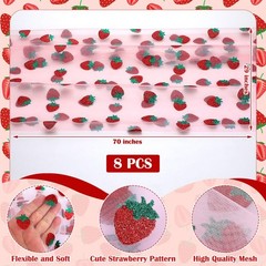 Windkream 8 Pcs 29 X70 Inch Strawberry Shiny Glitter 29 x 70 inches, Pink