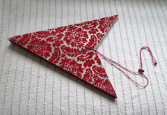 Red Star Paper Lantern Victorian style Flock with cutouts Vintage large