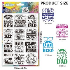 CHGCRAFT Father’s Day Clear Stamps Wishes Words Transparent Stamp Silicone Cl…