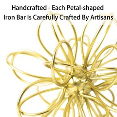 5.5″ Metal Geometric Table Top Decor, Gold Abstract Floral Sculpture, Modern …