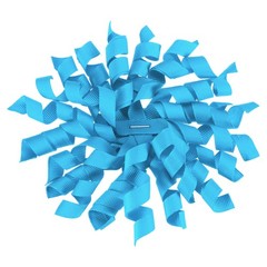 6 Pcs 4 Inch Grosgrain Curly Bows for Gift Wrapping Self-Adhesive Ribbon Blue