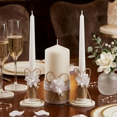 Magik Life Unity Candle Set – Wedding Ceremony Reception 6 Pillar Two 10 Taper