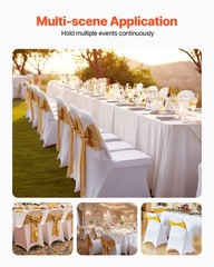 VEVOR 12PCS White Stretch Spandex Folding Chair Covers for Wedding Party Dining