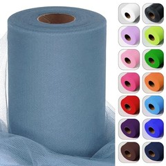 Tulle Fabric Roll 6 Inch by 100 Yards (300 feet) 6″ X 100 Yards Dusty Blue