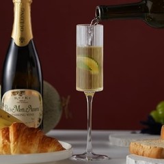 Lueumxc 16 Pack Ribbed Acrylic Champagne Flutes, 5.5oz-Ribbed-Crystal-16pack