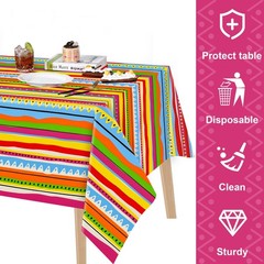 Kochorie 2 Pieces Mexican Party Tablecloth Plastic Cinco De Mayo Tablecloth D…