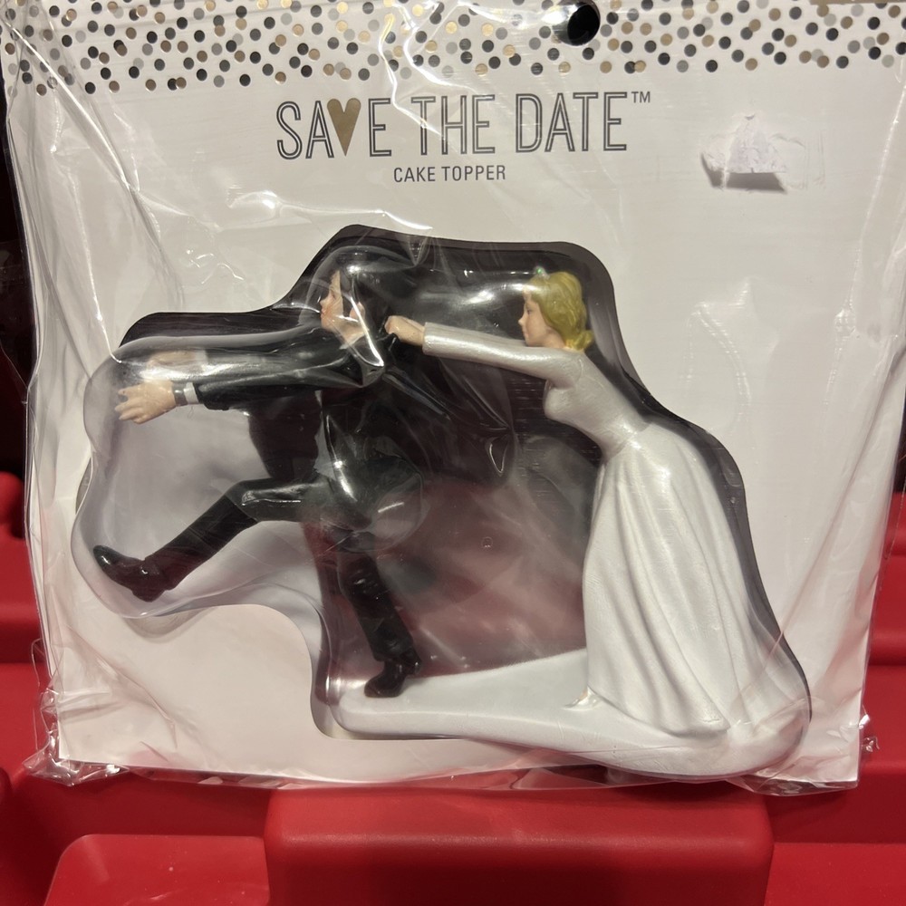 Bridal Wedding Cake Topper – Funny Bride Chasing Groom – NEW!