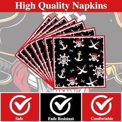 Tableware Party Decorations – 50 Pcs Plates Napkins Birthday Tableware Pirate