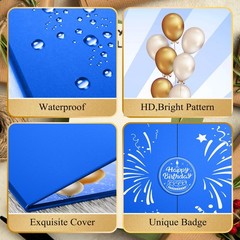 Blue 1st-99th Happy Birthday Party Decorations 18″x12″ Birthday Guest Book fo…