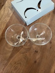 Country Keepsakes Bride & Groom Toasting Glasses NEW OLD Stock 4.75” Tall