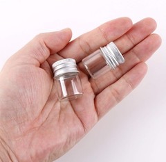MaxMau 100 Sets Small Glass Bottles with Aluminum Cap Screw Top Lids
