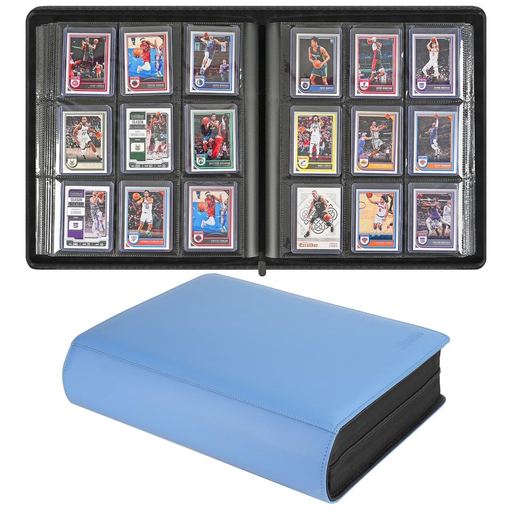 Sibonic 9 Pocket Toploader Binder Holds 360 3X4 Toploader Hard Cases Sleeves