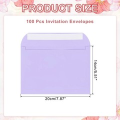 100pcs Self Sealing Envelopes 7.8×5.5 Inch for Invitations A7