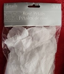 Lot of 2 300 Count Each White Fabric ROSE PETALS Wedding Crafts Party Valentines