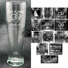 Personalized Pilsner Glasses Custom Wedding Party Groomsmen Anniversary Gifts