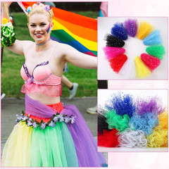 12 Pcs Rainbow Glitter Tulle Rolls 6 Inch by 10 Yards 30 Feet Glitter Tulle Roll