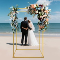 Rectangle Wedding Arch Birthday Party Metal Balloon Frame Backdrop Stand 1.8M