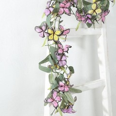 3 pcs Assorted Faux Butterfly Flower 6 ft Artificial 6 feet,