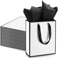 6×2.4×7.8Inch Shopping Bag Ribbon Handle For Wedding Birthday Retail Packaging