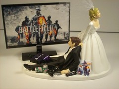 Funny Star Wars Darth Theme Cake Topper Reception Wedding Day Bride Groom Gamer
