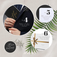 Premium Wedding Vow Book for Her & Him, Soft Touch, Gold Foil, 28 Lined Pages, W