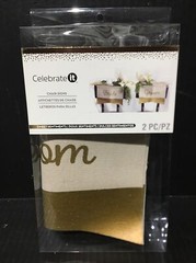 Celebrate It Wedding Bride Groom Chair Signs Gold 2 pc New