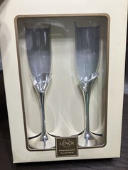 Lenox Forevermore Flute Pair Decorated Champagne Glasses Wedding Set of 2