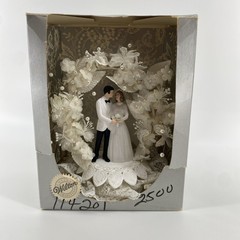 Vintage Wilton MOONLIT SNOW Wedding Cake Top, Black Suit # 114-201