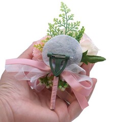 Handmade Bridal Groom Wedding Boutonniere Pin Artificial Rose Sunflower Fake Ber