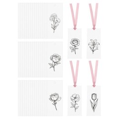 50Pack Blank Place Card with Pink Ribbon, 3.54 x 1.57 Inch, White