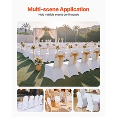 100PCS Spandex Stretch Chair Covers White Wedding Party Banquet Decoration