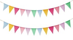 Colorful Pennant Banner, 24pcs Pre-Strung Imitated Burlap Fabric Pastel Rainb…